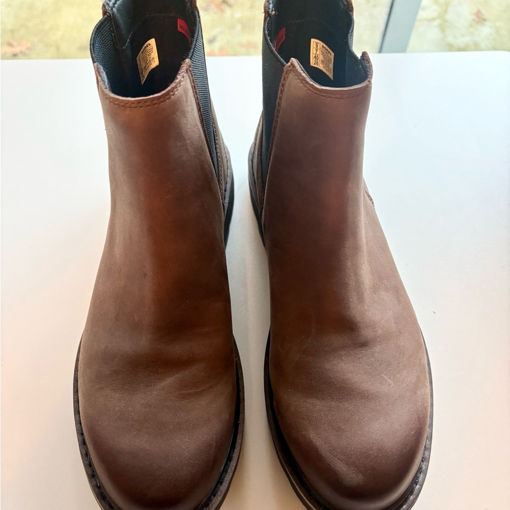 NWT Sorel Women’s Brown Leather Boots - Revel Road Waterproof Chelsea Boot - Picture 6 of 16